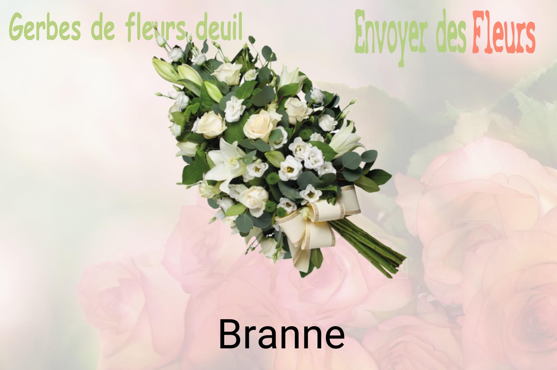 Gerbe de fleurs de deuil livrée à Branne